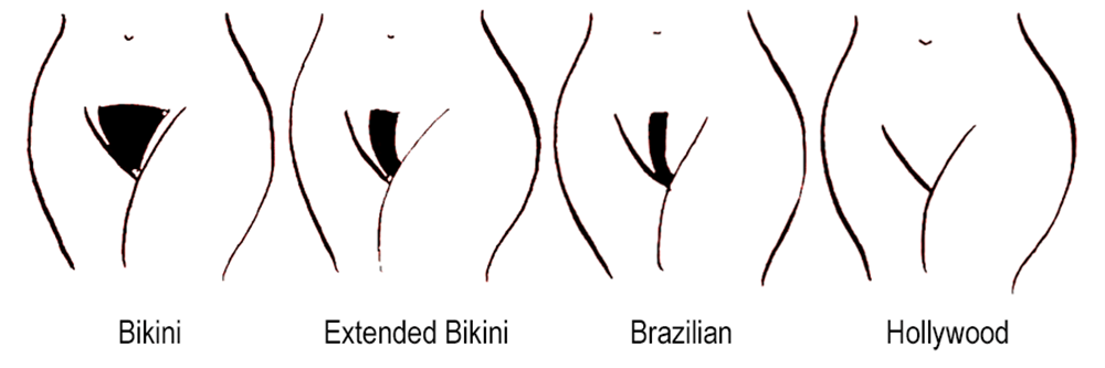 Different intimate wax styles